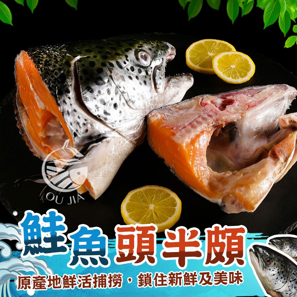 【歐嘉嚴選】A級挪威去鰓鮭魚頭半頗-300G/半顆